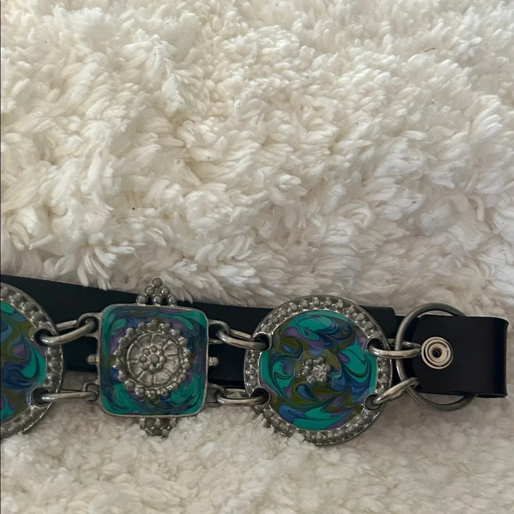 Chico's Black Belt with Blue Accents